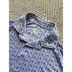 Tailorbyrd Poly/Spandex Golf All Over Print AOP‎ Polo - Blue - Medium